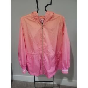 Isaac Mizrahi Size 2X Pink Ombre Zip Up Anorak Jacket A681757 NWOT
